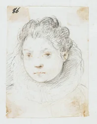 Portret kobiety (czarna i czerwona kreda)